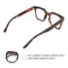 2SeeLife Oversized Square Blue Light Reading Glasses for Women (Tortoise, +3.00) view 4