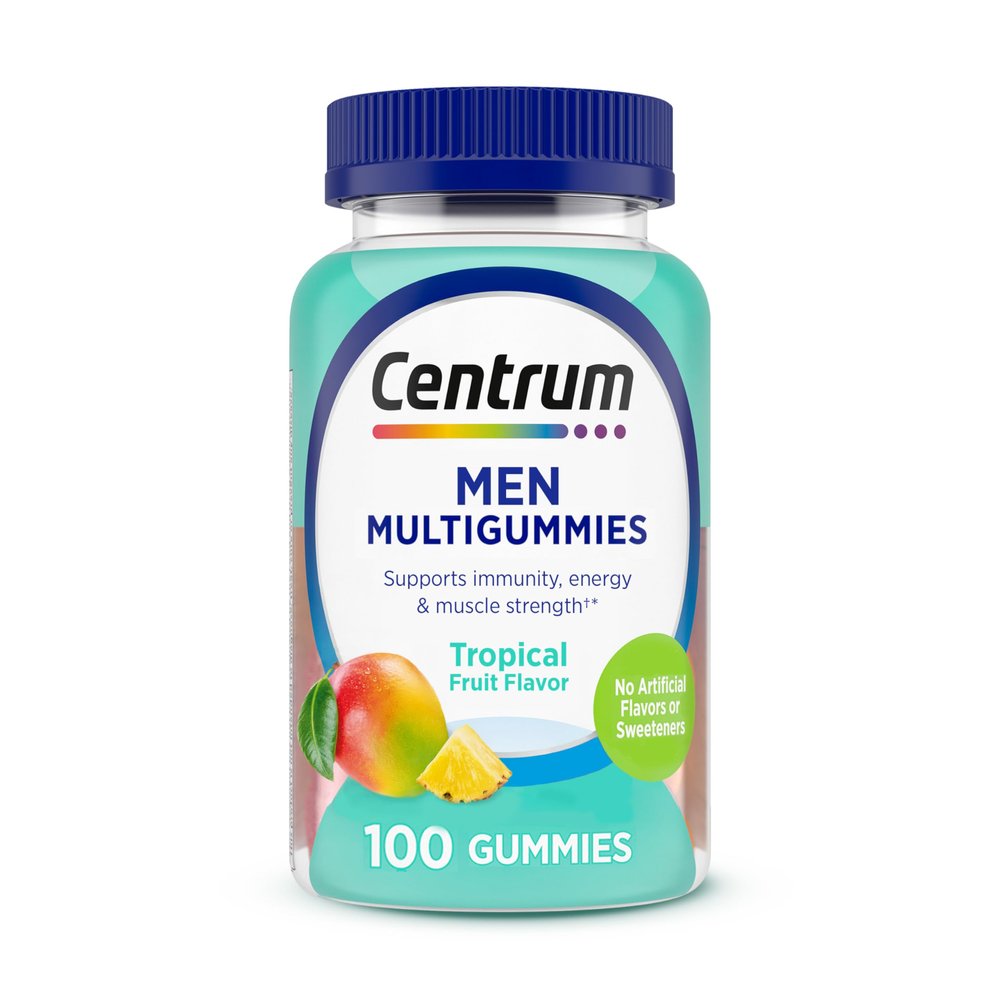 Centrum Men's Multivitamin Gummies, Immune, Energy, Healthy Appearance Support, 100 Count, 50 Day Supply