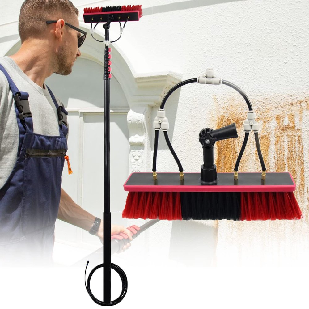 WZFANJIJ Window Clean Washing Set Equipment Telescopic Extension Pole Cleaning Kit Suitable for Window Cleaning, Photovoltaic Panel Cleaning, Trucks,6M/20FT