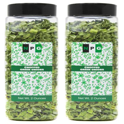 NPG Freeze Dried Chopped Green Onions 2 Oz (Pack of 2), All Natural Non-GMO Gluten Free, Dried Scallions, Gourmet Spring Onions for Cooking, Salads, Garnish
