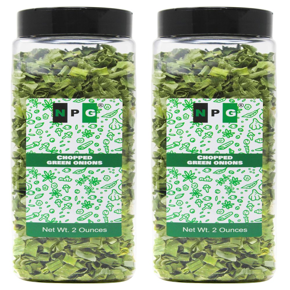 NPG Freeze Dried Chopped Green Onions 2 Oz (Pack of 2), All Natural Non-GMO Gluten Free, Dried Scallions, Gourmet Spring Onions for Cooking, Salads, Garnish