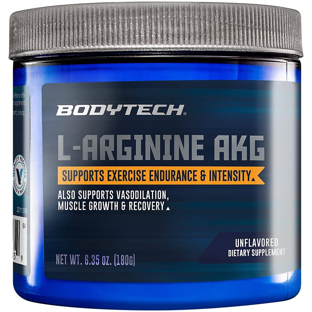 BODYTECH L-Arginine AKG 3000MG - Supports Exercise Endurance & Intensity, Muscle Growth & Recovery, Vasodilation, Nitric Oxide (6.35 Ounce Powder)