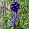 Large Purple Wedding Pull Bows with Long Tulle Tails - 9" Wide, Set of 6, Halloween, Decoration, Wedding, Christmas, Birthday, Fundraiser, School Dance, Mardi Gras, Easter view 2