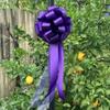 Large Purple Wedding Pull Bows with Long Tulle Tails - 9" Wide, Set of 6, Halloween, Decoration, Wedding, Christmas, Birthday, Fundraiser, School Dance, Mardi Gras, Easter view 3