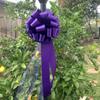 Large Purple Wedding Pull Bows with Long Tulle Tails - 9" Wide, Set of 6, Halloween, Decoration, Wedding, Christmas, Birthday, Fundraiser, School Dance, Mardi Gras, Easter view 4