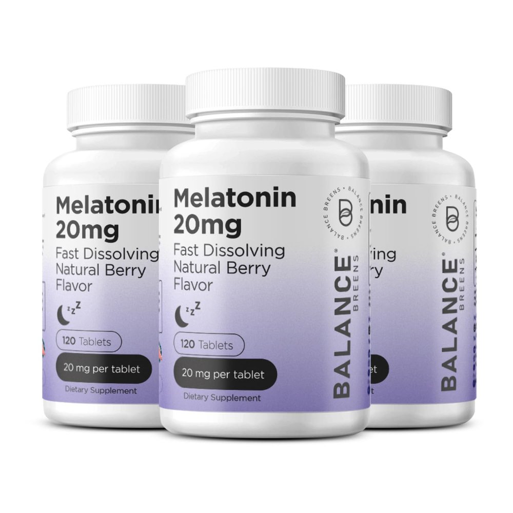 Balancebreens Melatonin 20mg Fast Dissolve Tablets - High Potency, Fast Acting, Natural Sleep Support  Sleep Aids for Adults  Non-Groggy, Drug-Free Formula  120 Sleeping Pills