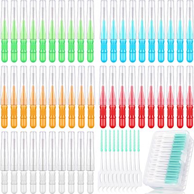 Patelai 350 Pieces Interdental Brush Tooth Floss Tooth Cleaning Tool Toothpick Dental Flossing Head Oral Flosser Refill Dental Flosser Toothpick Cleaners(Cute Colors)