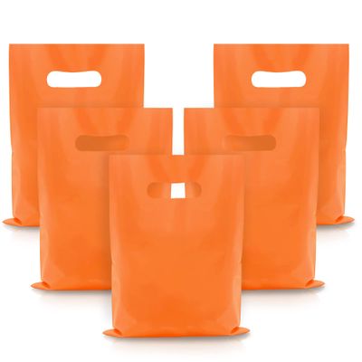 40PCS Orange Plastic Gift Bags Candy Bag Die Cut Plastic Bags are Sturdy Party Assorted Gift Bag