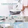 Affogato Floor Scrub Brush Bathroom Long Handle Bathtub Push Broom Shower Tile Grout Scrubber Rotatable Indoor Kitchen Crevice Cleaning Brush for Hard to Reach Areas - White 46.8inches Lengthen view 4