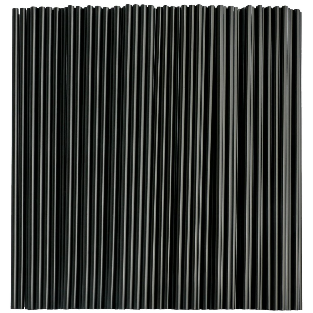 Black Straws,300 Pcs Long Disposable Plastic Drinking Straws. (0.23''diameter and 10.2"long)-Black