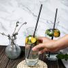 Black Straws,300 Pcs Long Disposable Plastic Drinking Straws. (0.23''diameter and 10.2"long)-Black view 3