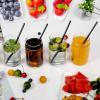 Black Straws,300 Pcs Long Disposable Plastic Drinking Straws. (0.23''diameter and 10.2"long)-Black view 4