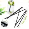 Black Straws,100 Pcs Long Disposable Plastic Drinking Straws. (0.23''diameter and 10.2"long)-Black view 2
