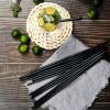Black Straws,100 Pcs Long Disposable Plastic Drinking Straws. (0.23''diameter and 10.2"long)-Black view 3