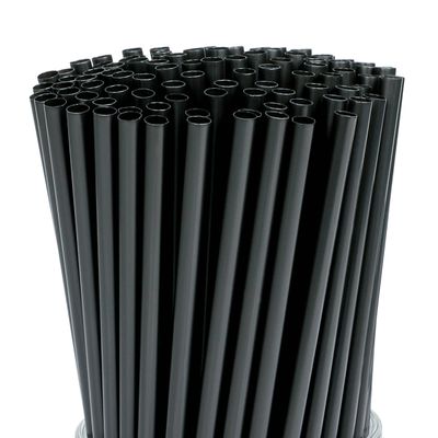 200 Pcs Black Disposable Drinking Plastic Straws.(0.23'' diameter and 8.26" long)-Black