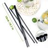 Black Straws,200 Pcs Long Disposable Plastic Drinking Straws. (0.23''diameter and 10.2"long)-Black view 2