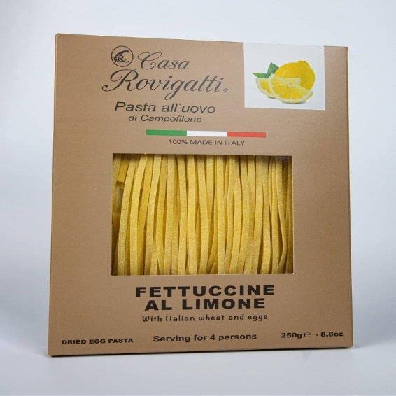 Fettuccine with Lemon Gourmet Egg Pasta (Pack of 4) - Italian Pasta From the Region of Di Campofilone- Imported Italian Egg Pasta- 8.8 ounces / 250 grams