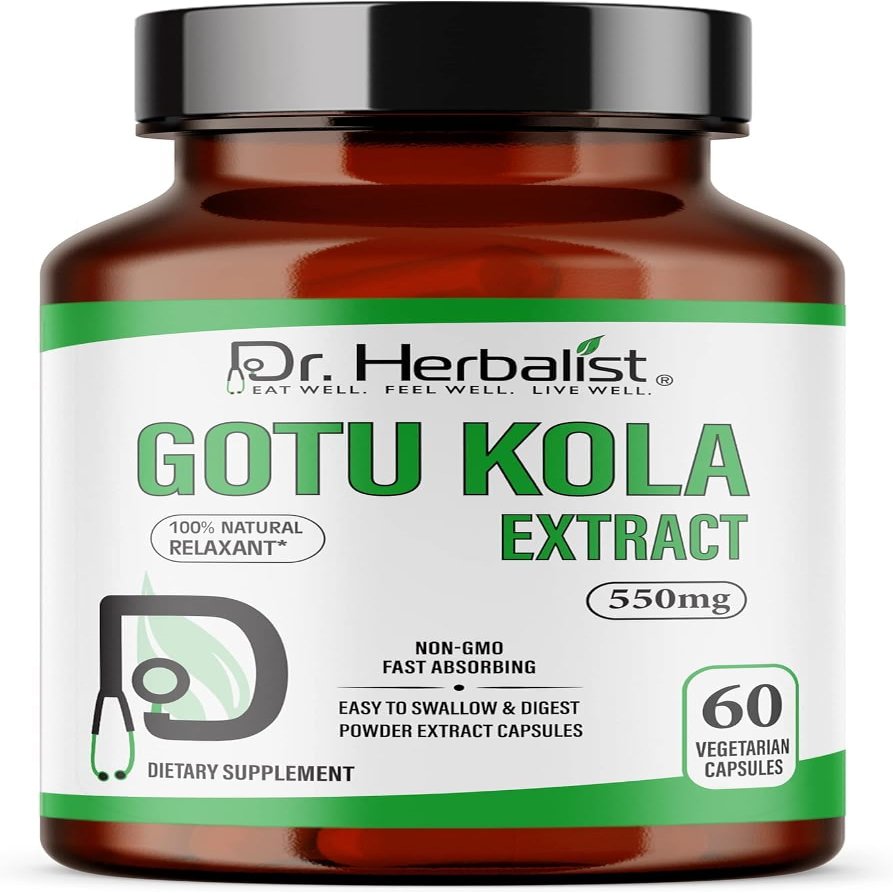 Dr. HERBALIST Gotu Kola Extract 550mg  60 Vegan Capsules | 10:1 Extract = 5,500mg Raw Herb | Premium Quality | Non-GMO, Gluten-Free | Daily Herbal Support | Centella asiatica Extract