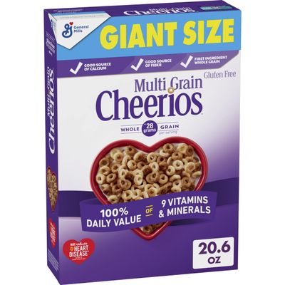 Multi Grain Cheerios, Heart Healthy Breakfast Cereal, Gluten Free, Giant Size, 20.6 oz