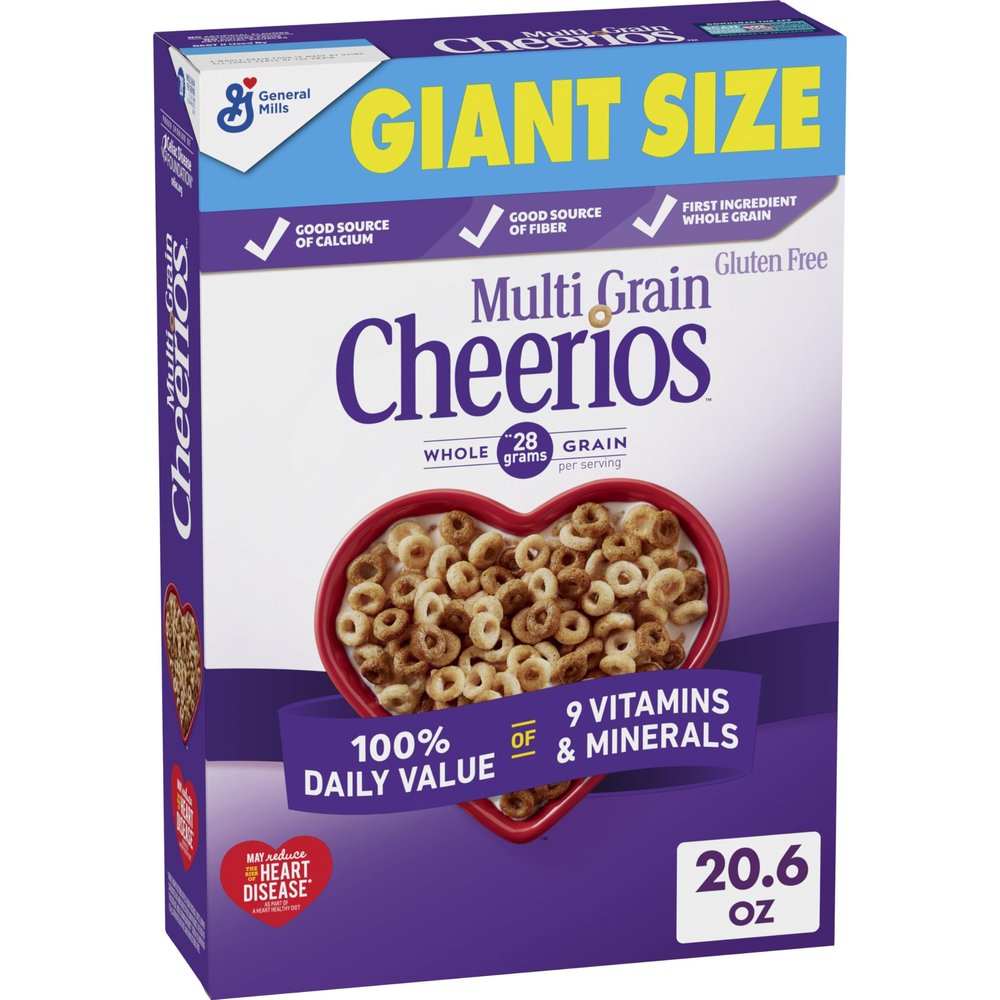 Multi Grain Cheerios, Heart Healthy Breakfast Cereal, Gluten Free, Giant Size, 20.6 oz