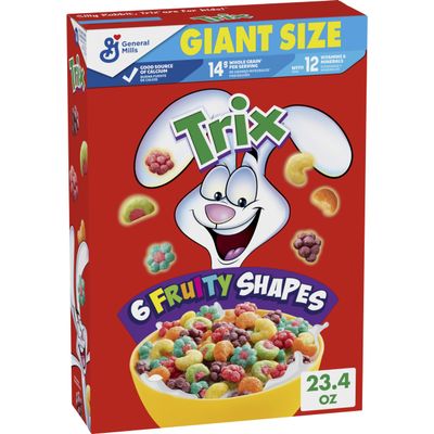 Trix Breakfast Cereal, 6 Fruity Shapes, Made with Whole Grain, Giant Size, 23.4 oz