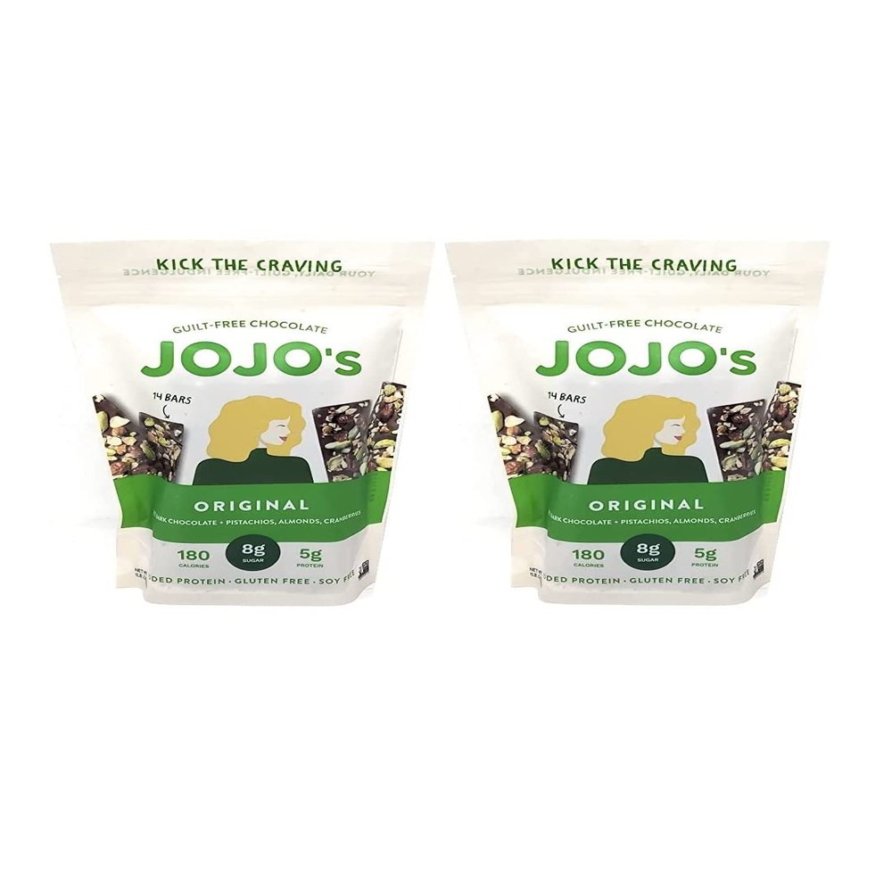 JoJo's Guilt-Free Chocolate with Almonds, 70% Dark Chocolate, Pistachios, Dried Cranberries, 1LB (Pack of 2) 16 Ounces