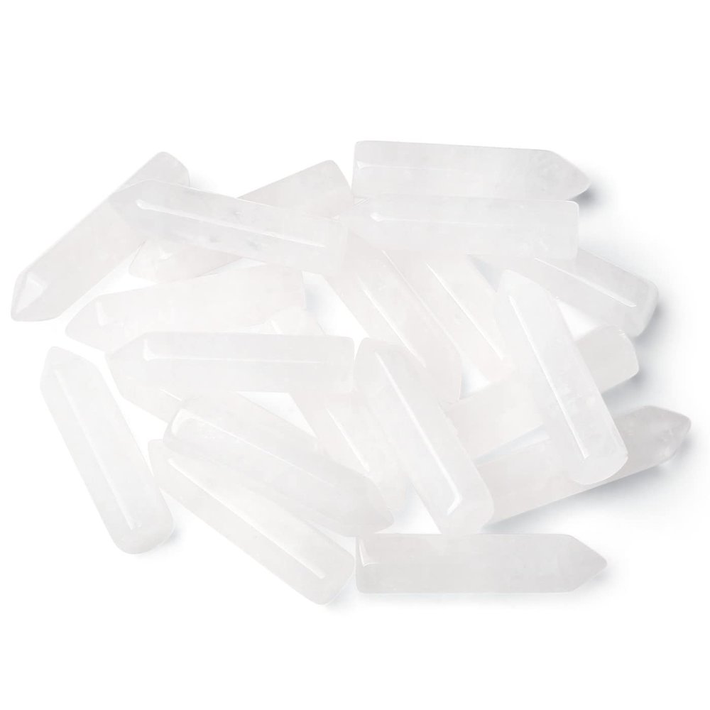 10PCS Clear Quartz Natural Healing Crystals Stones Sets Polished Tumbled Pocket Gemstones Bulk Hexagonal Points Reiki Energy Balancing Chakra Meditation Therapy Gift