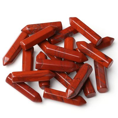 10PCS Red Jasper Natural Healing Crystals Stones Sets Polished Tumbled Pocket Gemstones Bulk Hexagonal Points Reiki Energy Balancing Chakra Meditation Therapy Gift