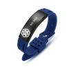 AOAMID Medical Alert Bracelets for Men Women Adjustable Free Engraving Sport Silicone Medical ID Bracelets 8.5 Inches (Blue-no mri) view 1