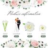14 Pcs Bride and Groom Cake Topper, Wedding Cake Toppers with Artificial White Flower for Wedding and Engagement Party view 2