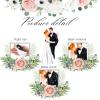 14 Pcs Bride and Groom Cake Topper, Wedding Cake Toppers with Artificial White Flower for Wedding and Engagement Party view 3