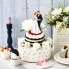 14 Pcs Bride and Groom Cake Topper, Wedding Cake Toppers with Artificial White Flower for Wedding and Engagement Party view 4