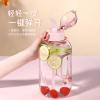 viva story Large-Capacity Transparent Sports Water Bottle Adult Outdoor Plastic Cup with Straw with Pop Open The Lid with Scale Hold Boiling Water Hot Water Portable Tumbler 2L 68oz (Pink,2000ml) view 2