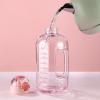 viva story Large-Capacity Transparent Sports Water Bottle Adult Outdoor Plastic Cup with Straw with Pop Open The Lid with Scale Hold Boiling Water Hot Water Portable Tumbler 2L 68oz (Pink,2000ml) view 3