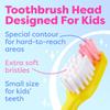 Trueocity Kids Toothbrush 6 Pack - Soft Contoured Bristles - Child Sized Brush Heads (3-10 Year Old) - Suction Cup for Fun & Easy Storage - Girl & Boy Set (6-Pack, Green & Pink) view 3