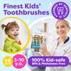Trueocity Kids Toothbrush 6 Pack - Soft Contoured Bristles - Child Sized Brush Heads (3-10 Year Old) - Suction Cup for Fun & Easy Storage - Girl & Boy Set (6-Pack, Blue & Orange) view 3