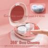 Pink Ultrasonic Contact Lens Cleaner - Portable Machine with USB Charger, Solution Soak Case Kit for Soft, Colored, Hard, RGP, and OK Lenses view 2