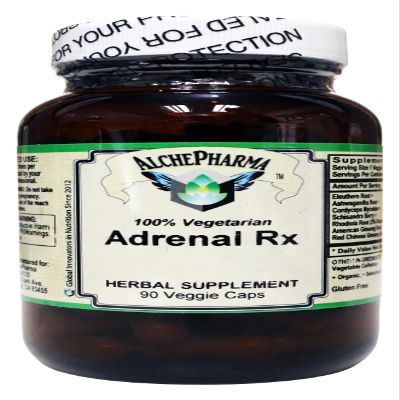 AlchePharma Adrenal Rx Powder Capsules Adaptogen Blend (90 Vcaps)