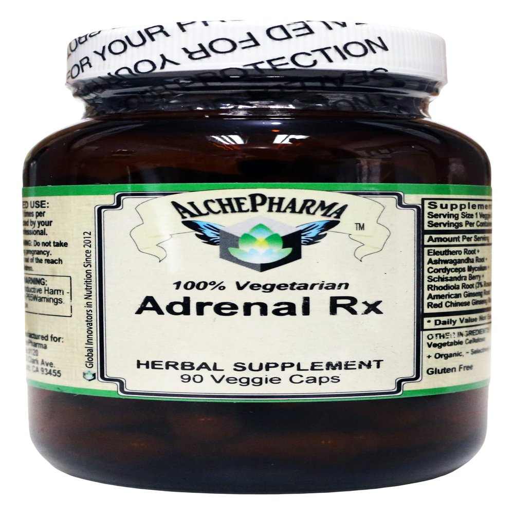 AlchePharma Adrenal Rx Powder Capsules Adaptogen Blend (90 Vcaps)