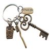 JewelryEveryday Dental Assistant, Dental Office Staff, Orthodontics Employee Thank You Keychain; Bronze Toothbrush, Floss & Key Charm Keychain view 1