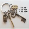 JewelryEveryday Dental Assistant, Dental Office Staff, Orthodontics Employee Thank You Keychain; Bronze Toothbrush, Floss & Key Charm Keychain view 2
