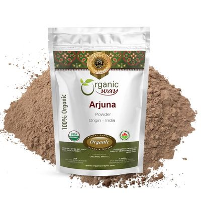 Organic Way Arjuna Bark Powder (Terminalia arjuna) - Organic & Kosher Certified | Raw, Vegan, Non GMO & Gluten Free | USDA Certified | Origin - India (1LBS / 16Oz)