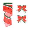 2.5 in 5 Yards Burlap Summer Watermelon Ribbon Flowers,Gardening,DIY Bows, Gift Wrapping, Home Decor. view 1