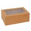 Hammont Premium Rectangular Bakery Boxes (8 Pack) | Kraft 7.5x5x3 Pastries Boxes With Clear Window | Non-glossy Gift Boxes | Cardboard Paper Boxes for Cupcakes, Treats, Gifts view 1