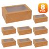 Hammont Premium Rectangular Bakery Boxes (8 Pack) | Kraft 7.5x5x3 Pastries Boxes With Clear Window | Non-glossy Gift Boxes | Cardboard Paper Boxes for Cupcakes, Treats, Gifts view 4