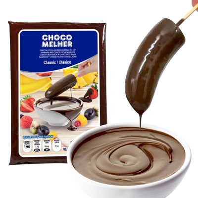 CHOCOMELHER Clasico - 12 Pack Milk Chocolate Flavored Coating for Chocobananos - Best to Cover Frozen Bananas & Strawberries - Traditional Snack - 12 of 13.22 oz Bags.