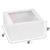 Hammont Premium Square Bakery Boxes (8 Pack) | White 6x6x3 Pastry Box With Clear Window | Non-glossy Gift Box | Cardboard Paper Box for Cupcakes, Treats, Gifts view 3