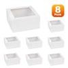 Hammont Premium Square Bakery Boxes (8 Pack) | White 6x6x3 Pastry Box With Clear Window | Non-glossy Gift Box | Cardboard Paper Box for Cupcakes, Treats, Gifts view 4