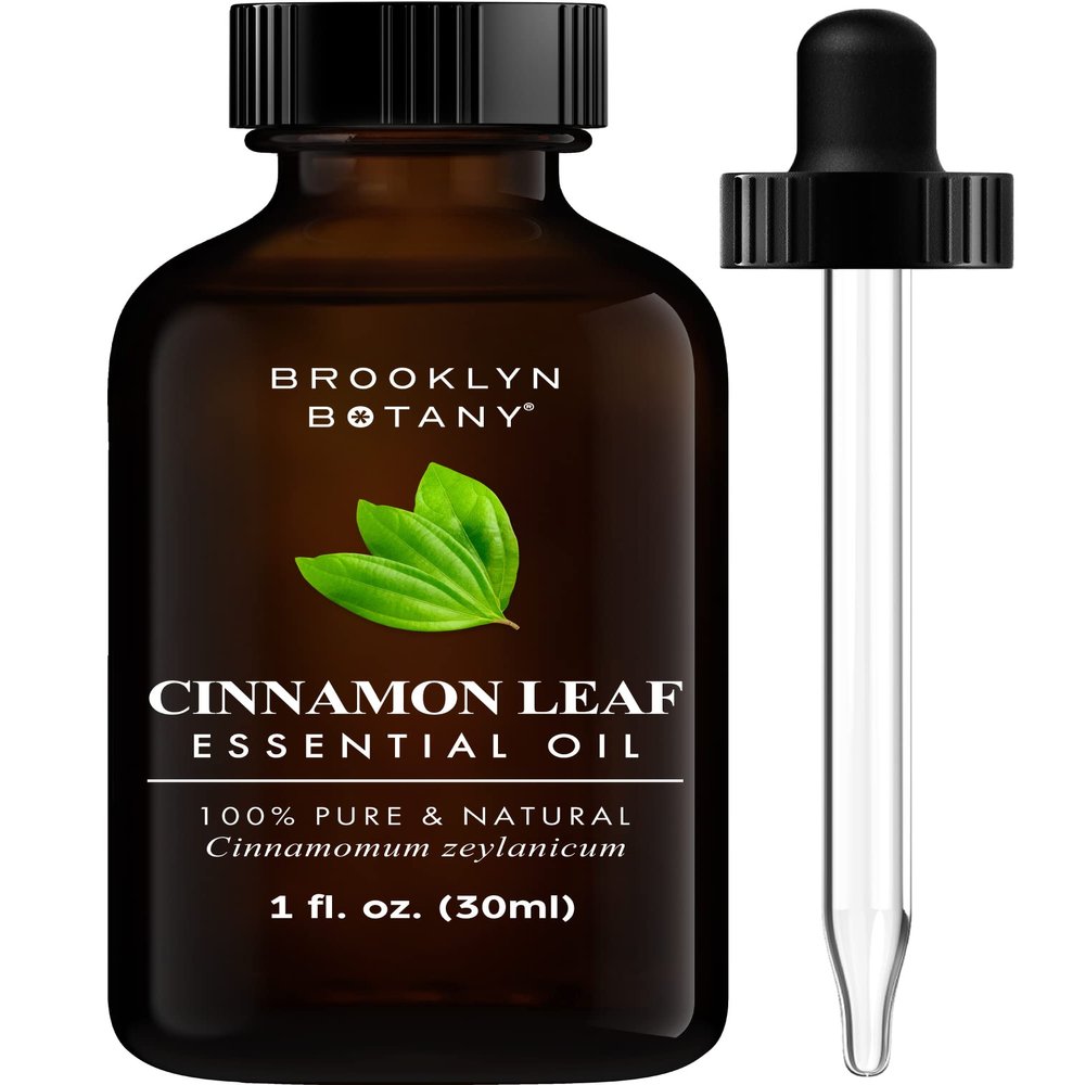 Brooklyn Botany Cinnamon Leaf Essential Oil - 100% Pure and Natural - Premium Grade Oil with Dropper - for Aromatherapy and Diffuser - 1 Fl Oz