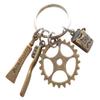 JewelryEveryday Dental Assistant, Dental Office Staff, Orthodontics Employee Thank You Keychain; Bronze Toothbrush, Floss & Gear Charm Keychain view 1